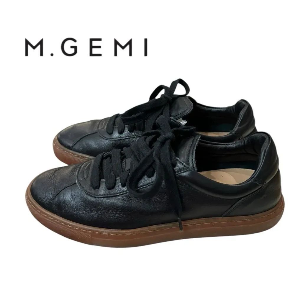 M. Gemi Sempre Women's Black Leather Tennis Shoes Sneakers 35 5